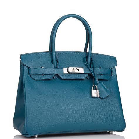 vert bosphore birkin leather.